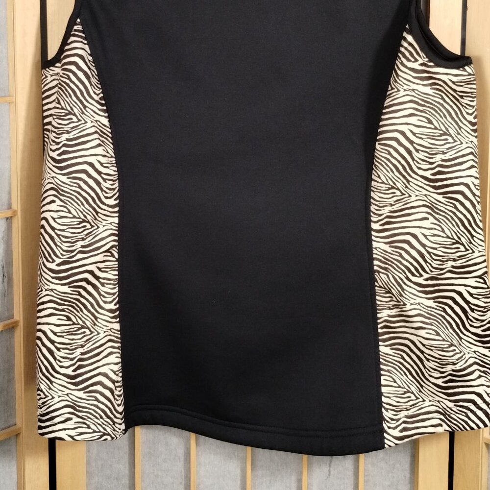 Kerrits Double Zippper Equestrian Riding Vest Black/Zebra Stripe Size L - Picture 4 of 9